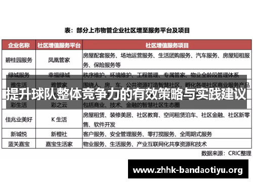 提升球队整体竞争力的有效策略与实践建议 提升球队整体竞争力的有效策略与实践建议