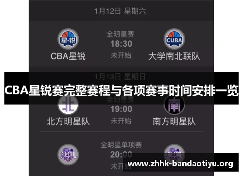 CBA星锐赛完整赛程与各项赛事时间安排一览 CBA星锐赛完整赛程与各项赛事时间安排一览