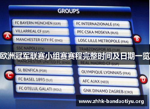 欧洲冠军联赛小组赛赛程完整时间及日期一览 欧洲冠军联赛小组赛赛程完整时间及日期一览